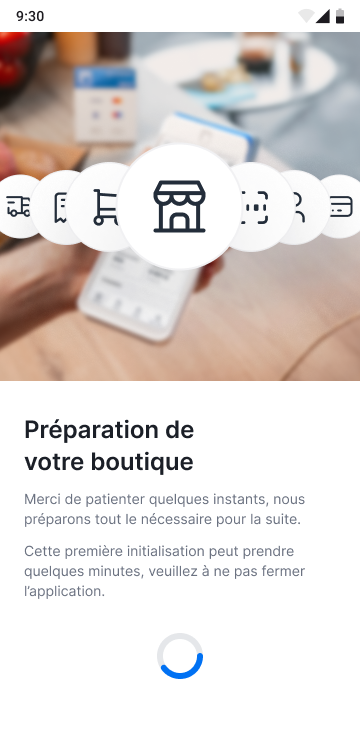 La préparation de la boutique au premier démarrage
