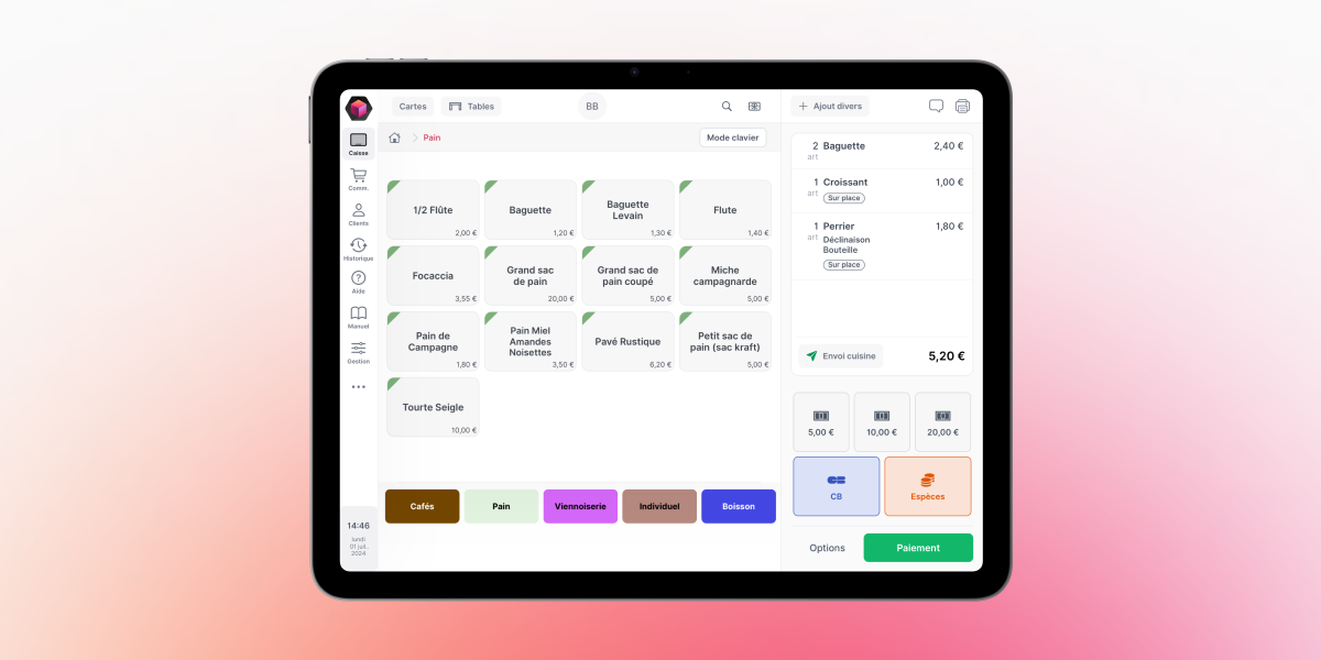 Interfaces d'encaissement Toporder