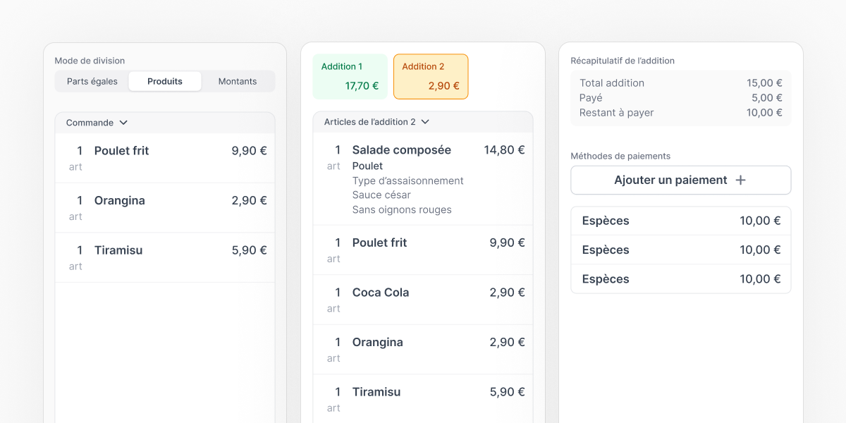 Interfaces d'encaissement Toporder